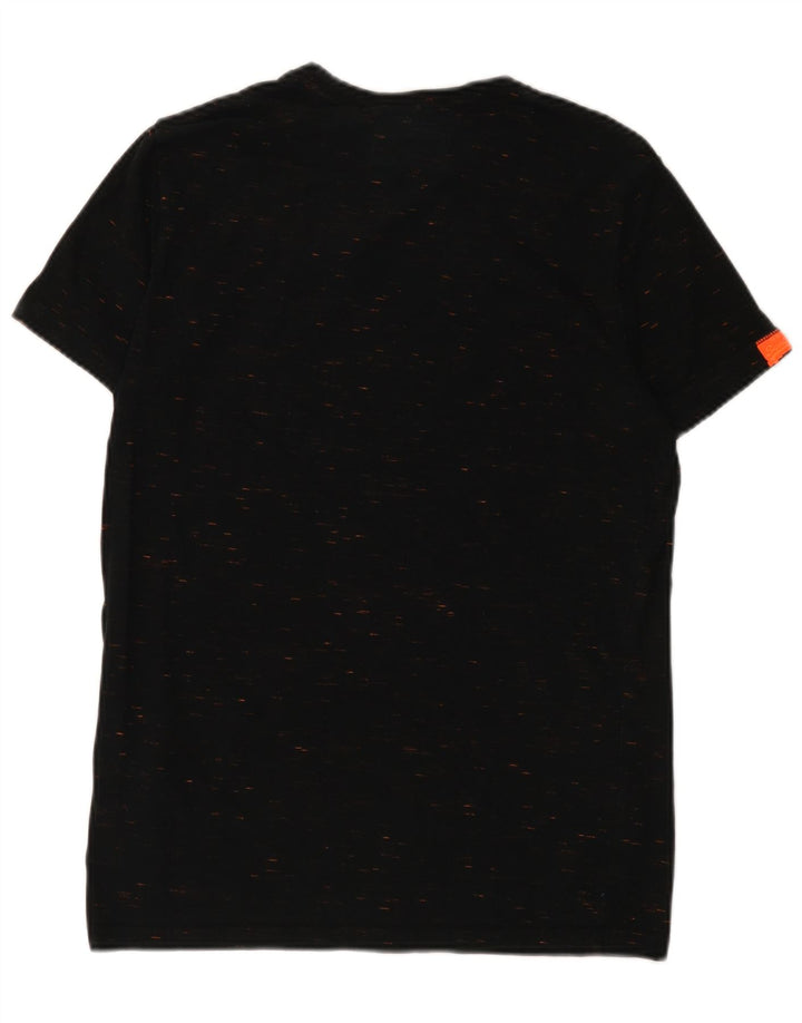Superdry Mens T-Shirt Top Medium Black Flecked Cotton