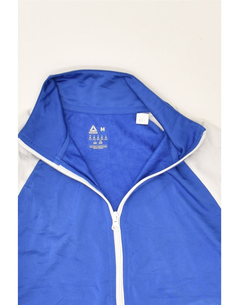 REEBOK Womens Graphic Tracksuit Top Jacket UK 12/14 Medium Blue | Vintage Reebok | Thrift | Second-Hand Reebok | Used Clothing | Messina Hembry 