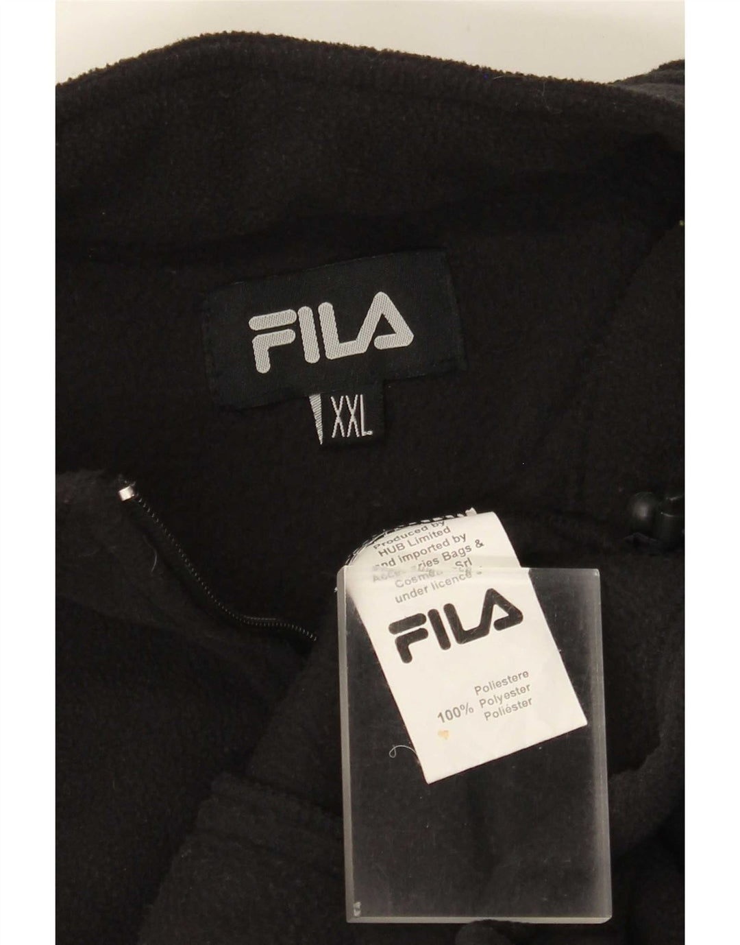 Fila Mens Liner Fleece Jacket UK 44 2XL Black Polyester