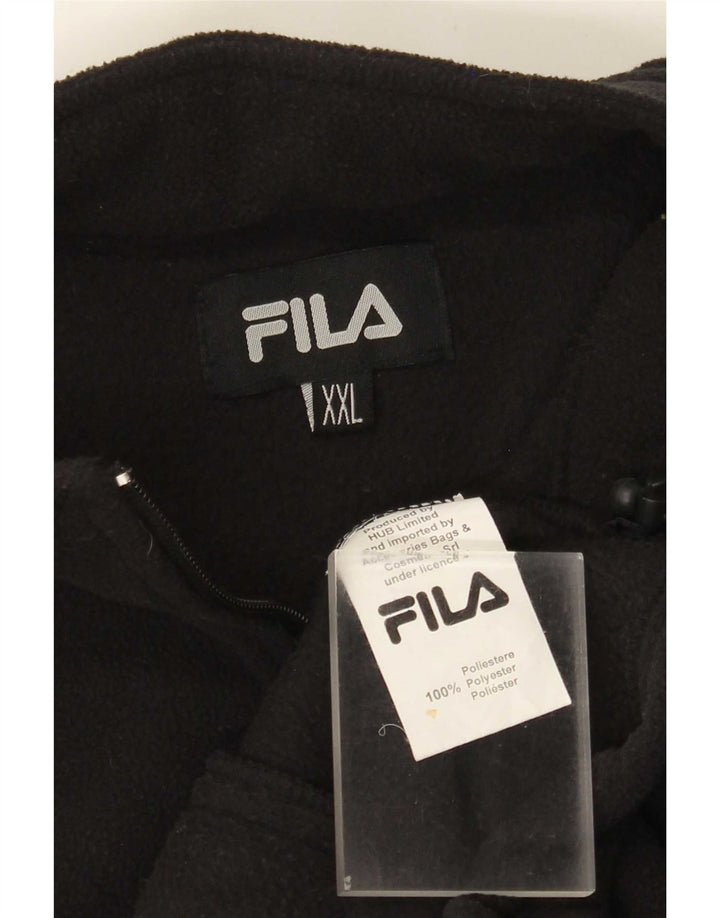 Fila Mens Liner Fleece Jacket UK 44 2XL Black Polyester