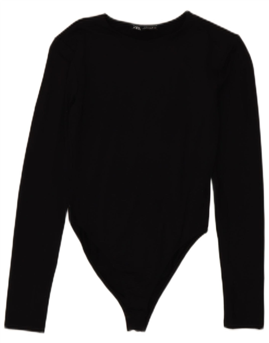 Zara Womens Long Sleeve Bodysuit UK 8 Small Black Polyamide