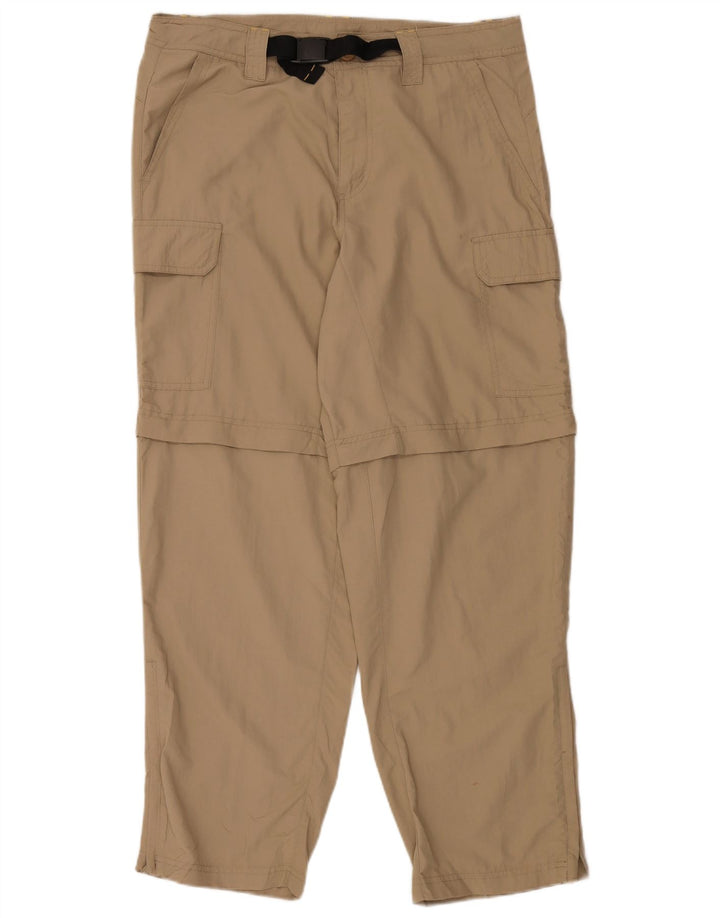EDDIE BAUER Mens Straight Cargo Trousers W34 L30 Beige Nylon