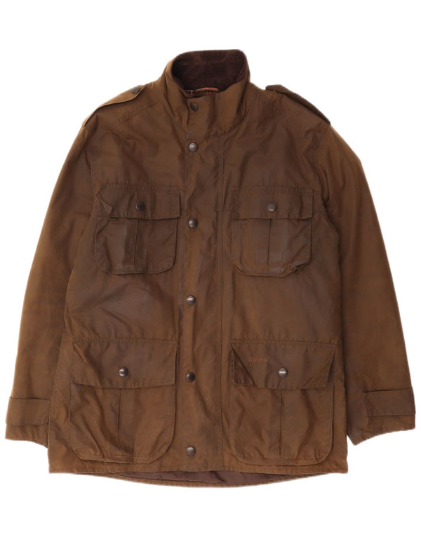 Barbour Mens Military Waxed Cotton Jacket UK 38 Medium Khaki