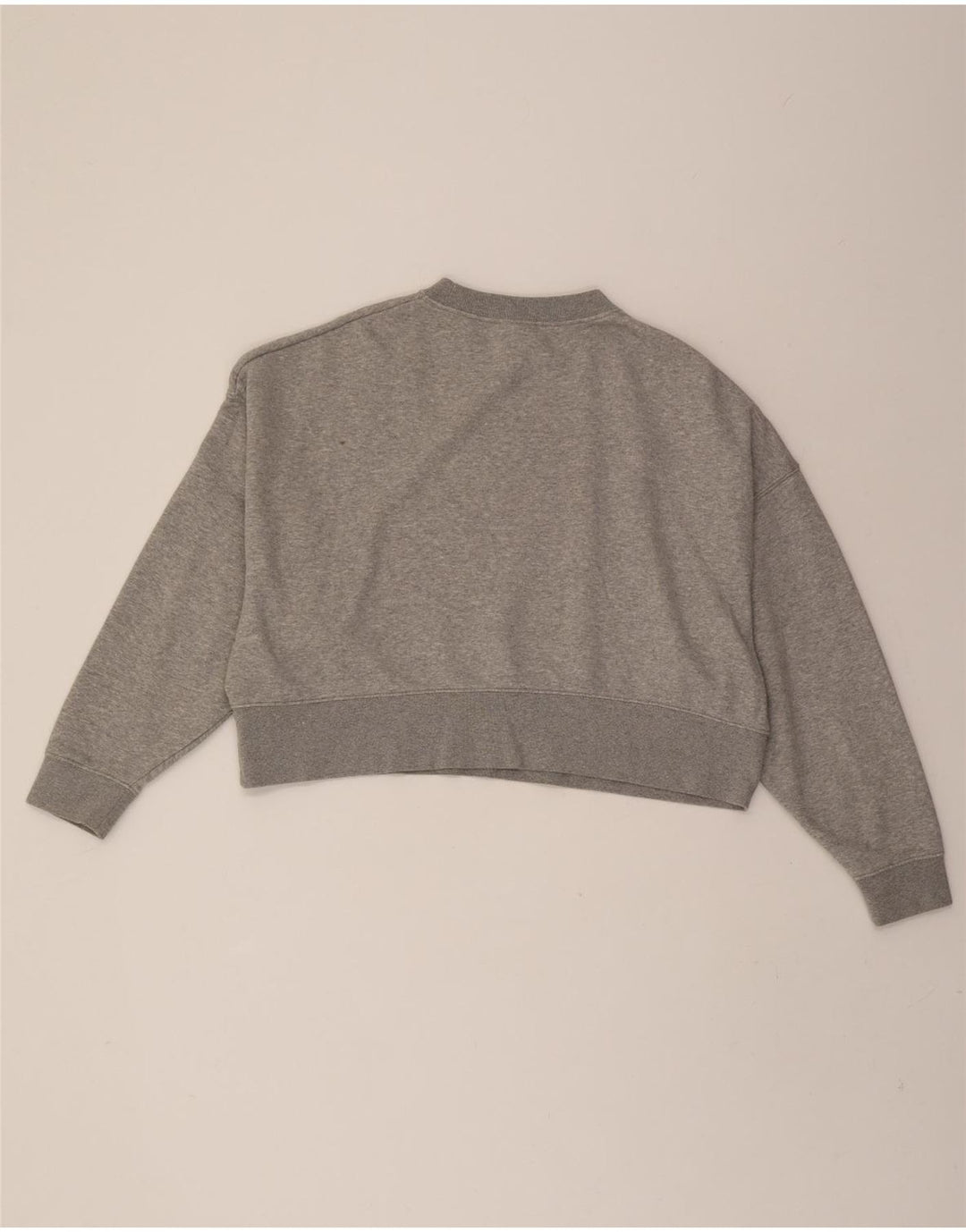 NIKE Womens Crop Oversized Sweatshirt Jumper UK 10 Small Grey Cotton Vintage Nike and Second-Hand Nike from Messina Hembry 