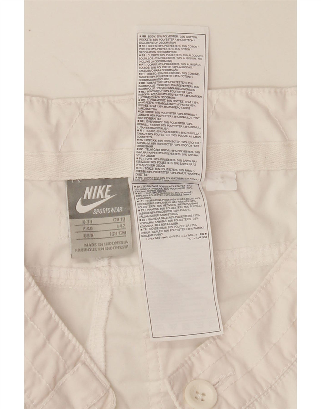 NIKE Womens Casual Shorts UK 10 Small W30  White Polyester Vintage Nike and Second-Hand Nike from Messina Hembry 
