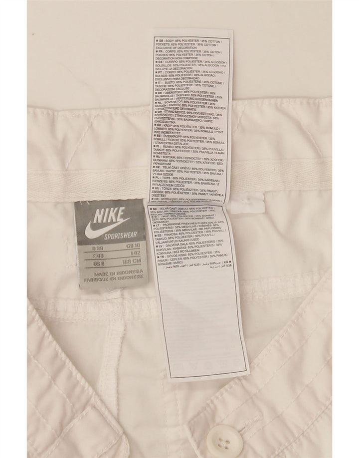 NIKE Womens Casual Shorts UK 10 Small W30  White Polyester Vintage Nike and Second-Hand Nike from Messina Hembry 