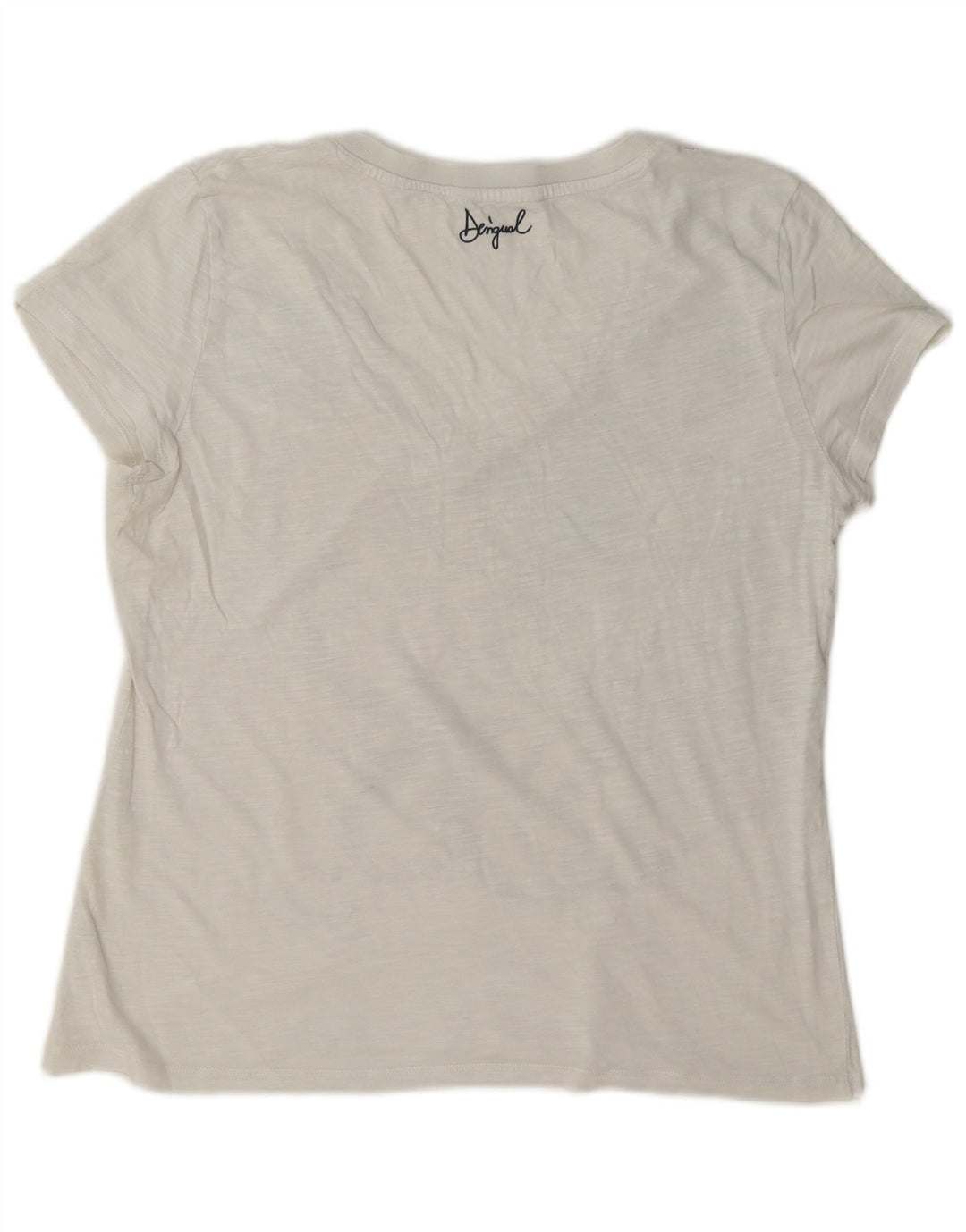 Desigual Womens Graphic T-Shirt Top UK 16 Large White