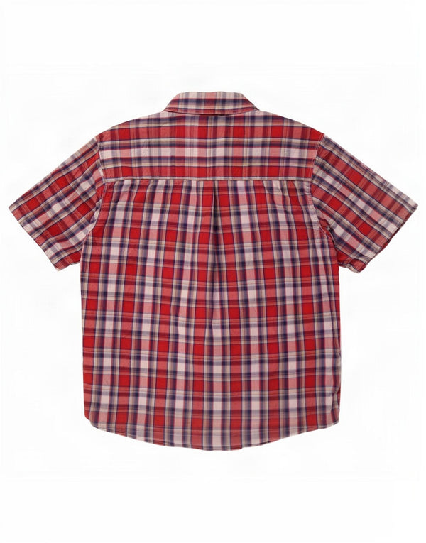 Wrangler Mens Short Sleeve Shirt XL Red Check Cotton