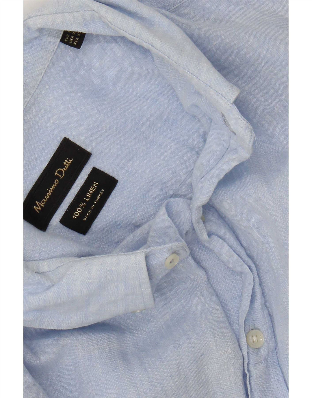 Massimo Dutti Mens Shirt XL Blue Linen