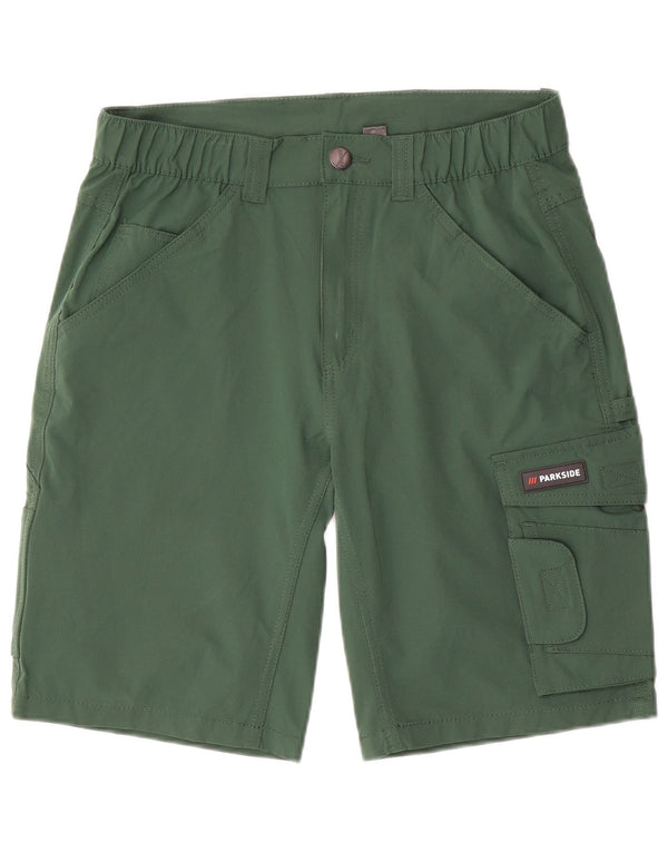 Parkside Mens Cargo Shorts Small W29 Green Elastane