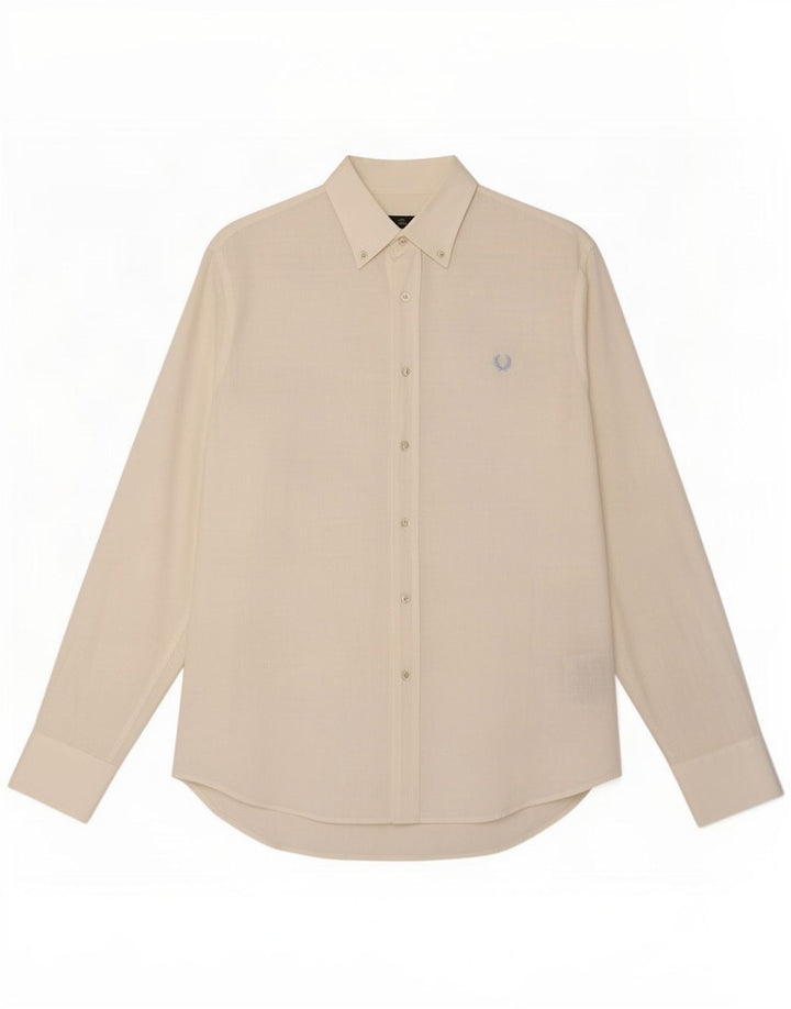 Fred Perry Mens Slim Fit Shirt XL White Cotton