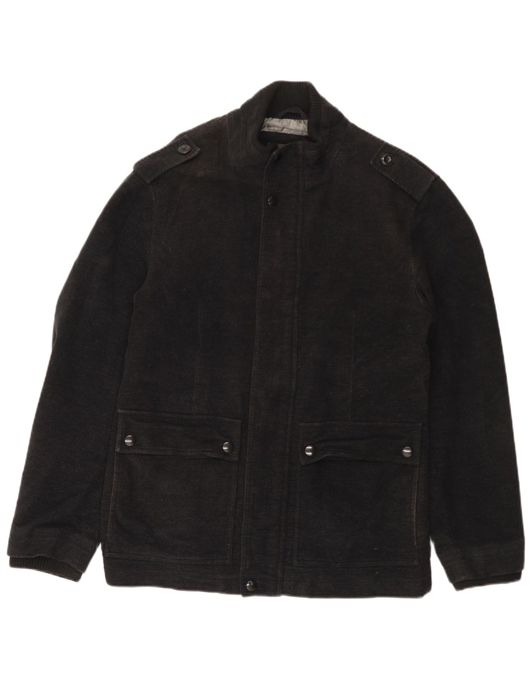 Marks & Spencer Mens Military Jacket UK 36 Small Black Cotton