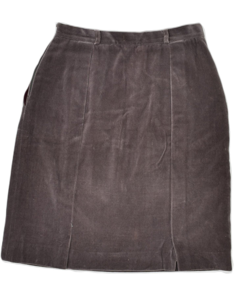 VINTAGE Womens High Waist Straight Skirt IT 44 Medium W26 Brown Cotton | Vintage | Thrift | Second-Hand | Used Clothing | Messina Hembry 