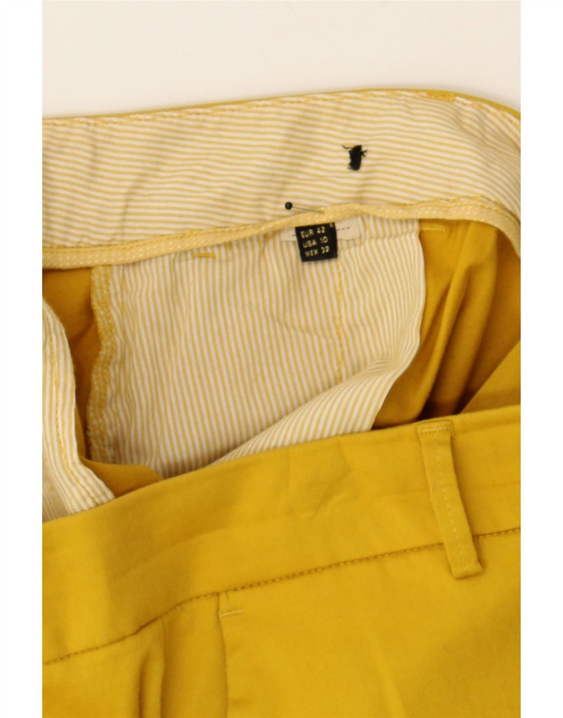 MASSIMO DUTTI Womens Slim Cropped Trousers EU 42 Large W34 L26 Yellow Vintage Massimo Dutti and Second-Hand Massimo Dutti from Messina Hembry 