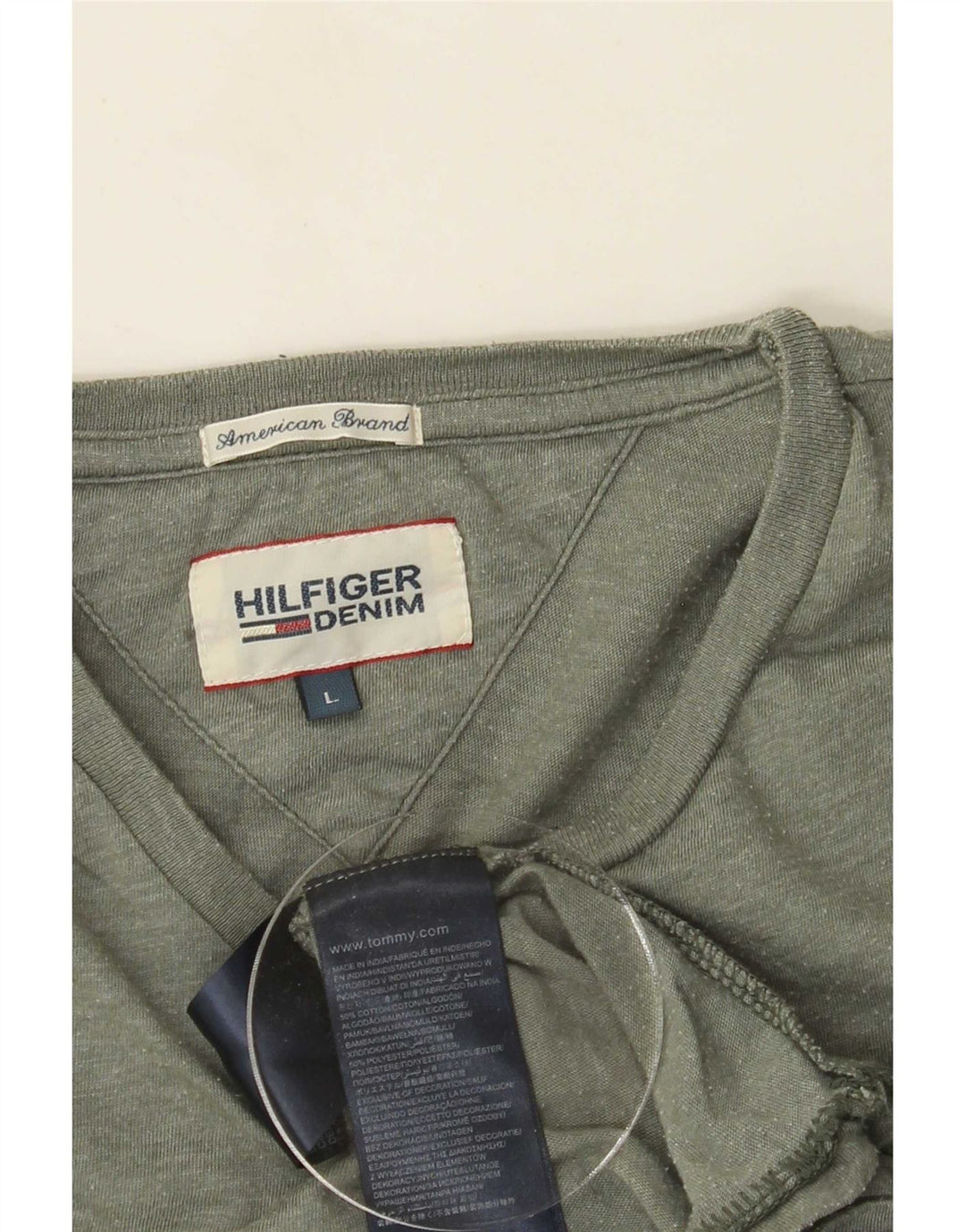 Tommy Hilfiger Mens Top Long Sleeve Large Grey Flecked Cotton