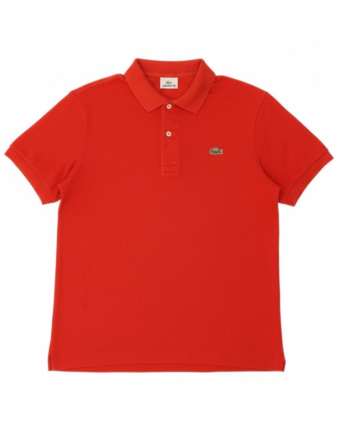 Lacoste Mens Polo Shirt Size 4 Medium Red Cotton