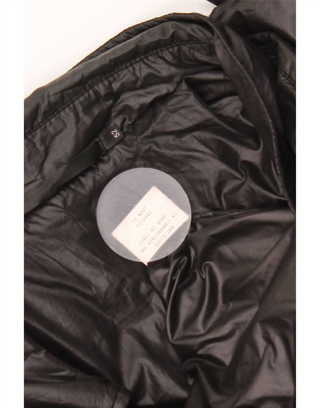 Vintage Mens Military Padded Jacket IT 52 XL Black Polyester