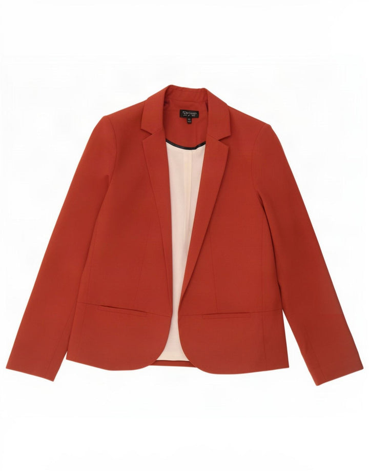 Topshop Womens Oversized Open Blazer Jacket UK 10 Small Red Polyester