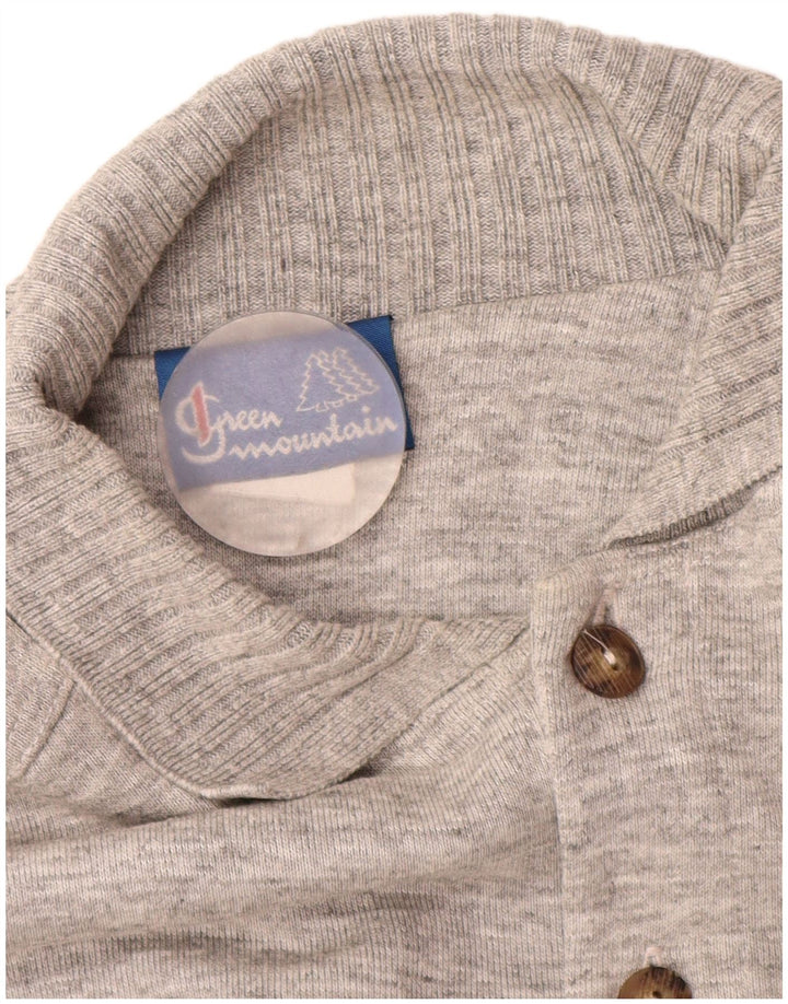 Vintage Mens Polo Neck Jumper Sweater XL Grey Flecked