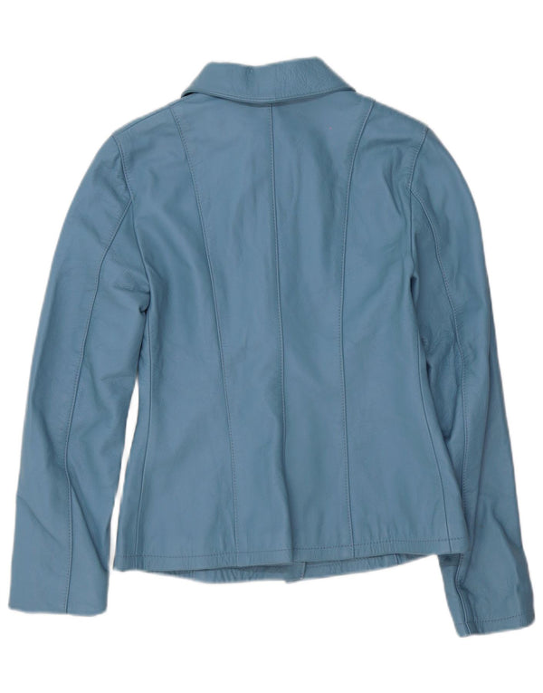 Vintage Womens Leather Shirt IT 42 Medium Blue