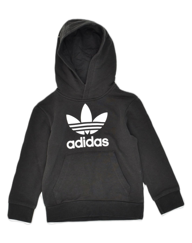 ADIDAS Boys Vincent Graphic Hoodie Jumper 4-5 Years Black Cotton | Vintage Adidas | Thrift | Second-Hand Adidas | Used Clothing | Messina Hembry 