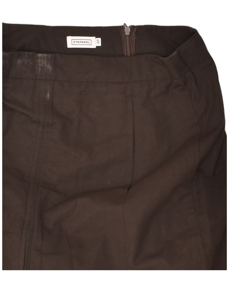 STEFANEL Womens A-Line Skirt EU 40 Medium W28  Brown Cotton | Vintage Stefanel | Thrift | Second-Hand Stefanel | Used Clothing | Messina Hembry 