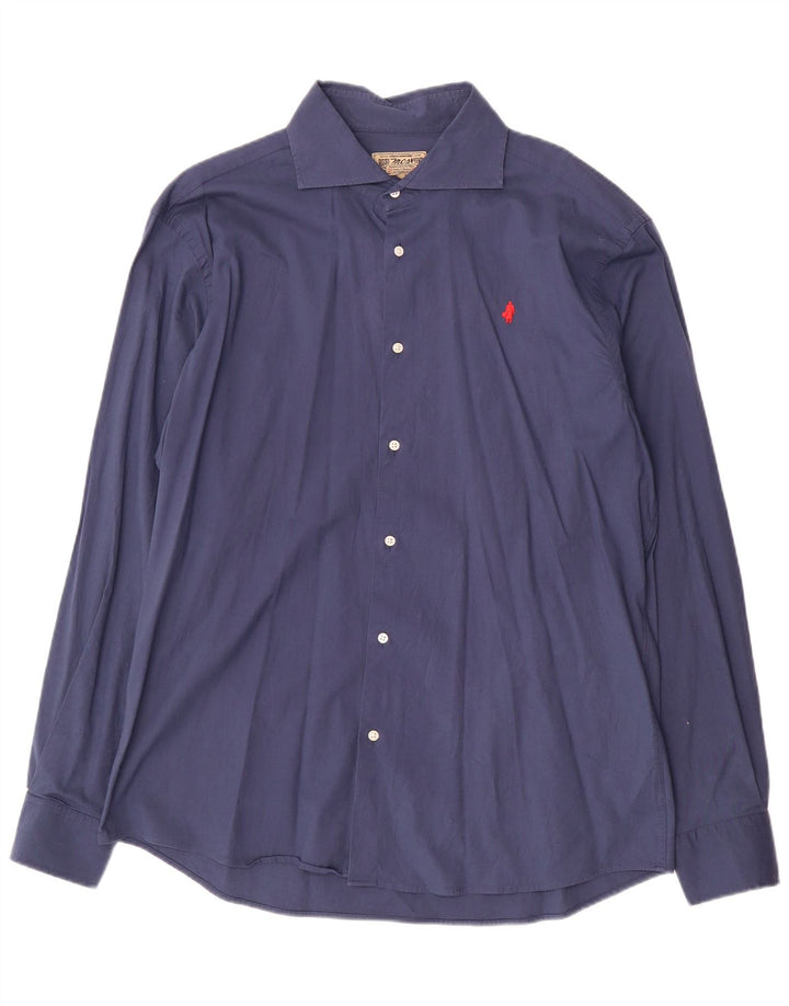 Marlboro Classics Mens Shirt 2XL Navy Blue Cotton
