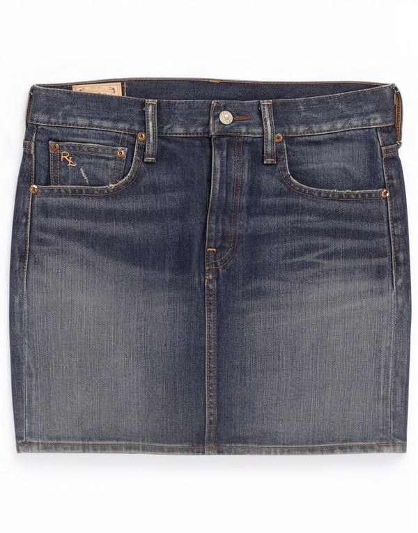 Polo Ralph Lauren Womens Mini Denim Skirt US 4 Small W28 Blue Cotton