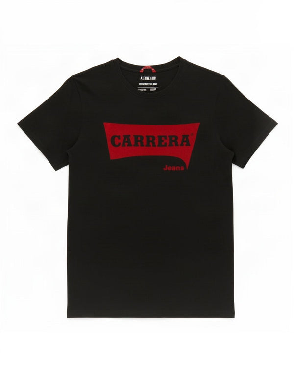 Carrera Mens Graphic T-Shirt Top Small Black Cotton