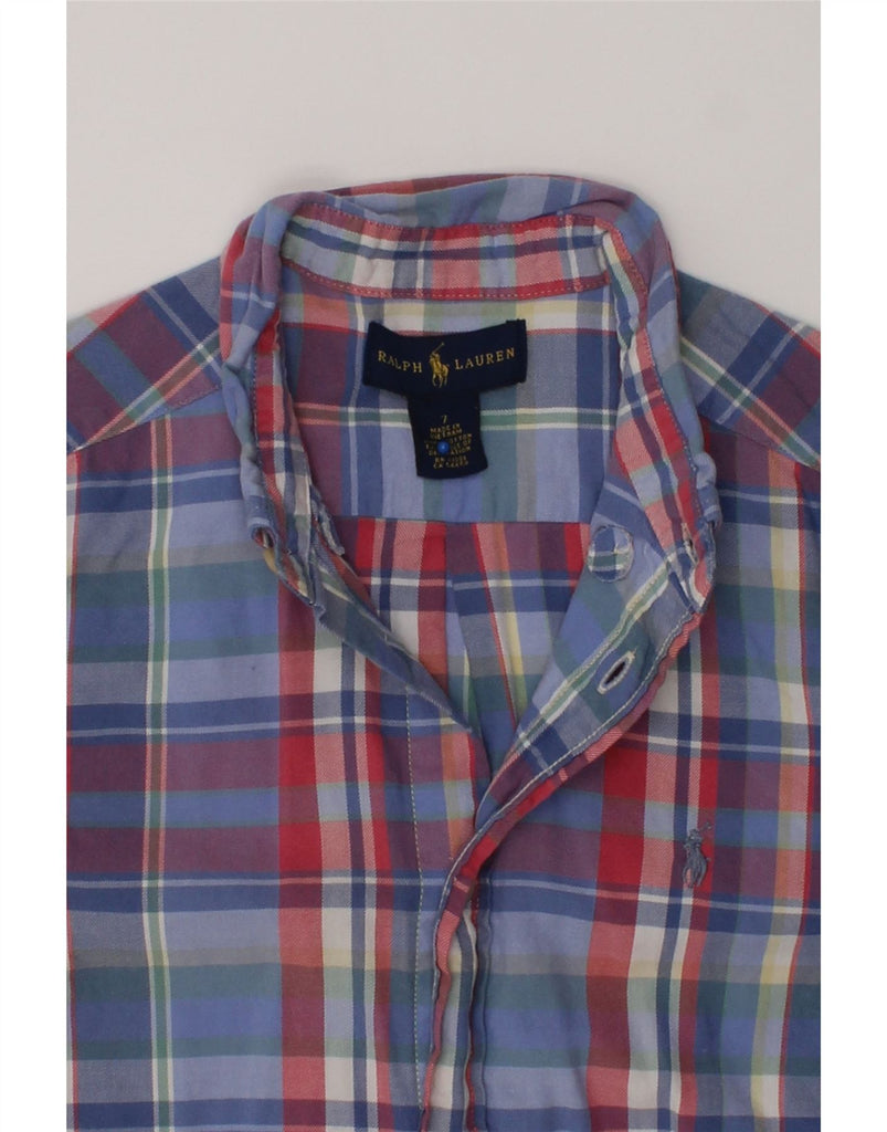 RALPH LAUREN Boys Shirt 6-7 Years Blue Check Cotton | Vintage Ralph Lauren | Thrift | Second-Hand Ralph Lauren | Used Clothing | Messina Hembry 