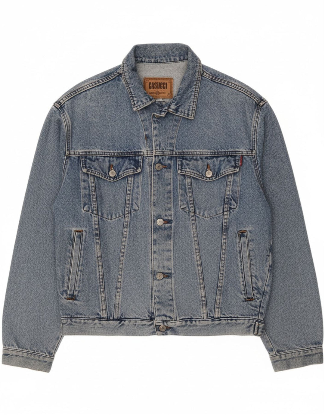 CASUCCI Mens Denim Jacket UK 38 Medium Blue