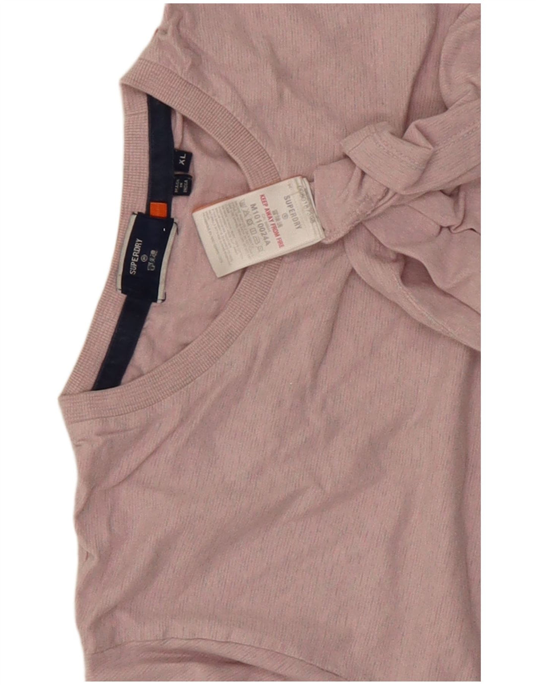 Superdry Mens T-Shirt Top XL Pink Cotton
