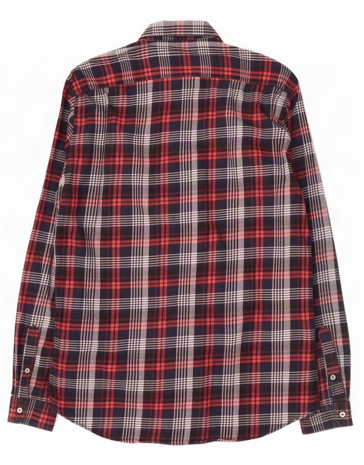 Zara Mens Relaxed Fit Flannel Shirt Large Red Check Cotton