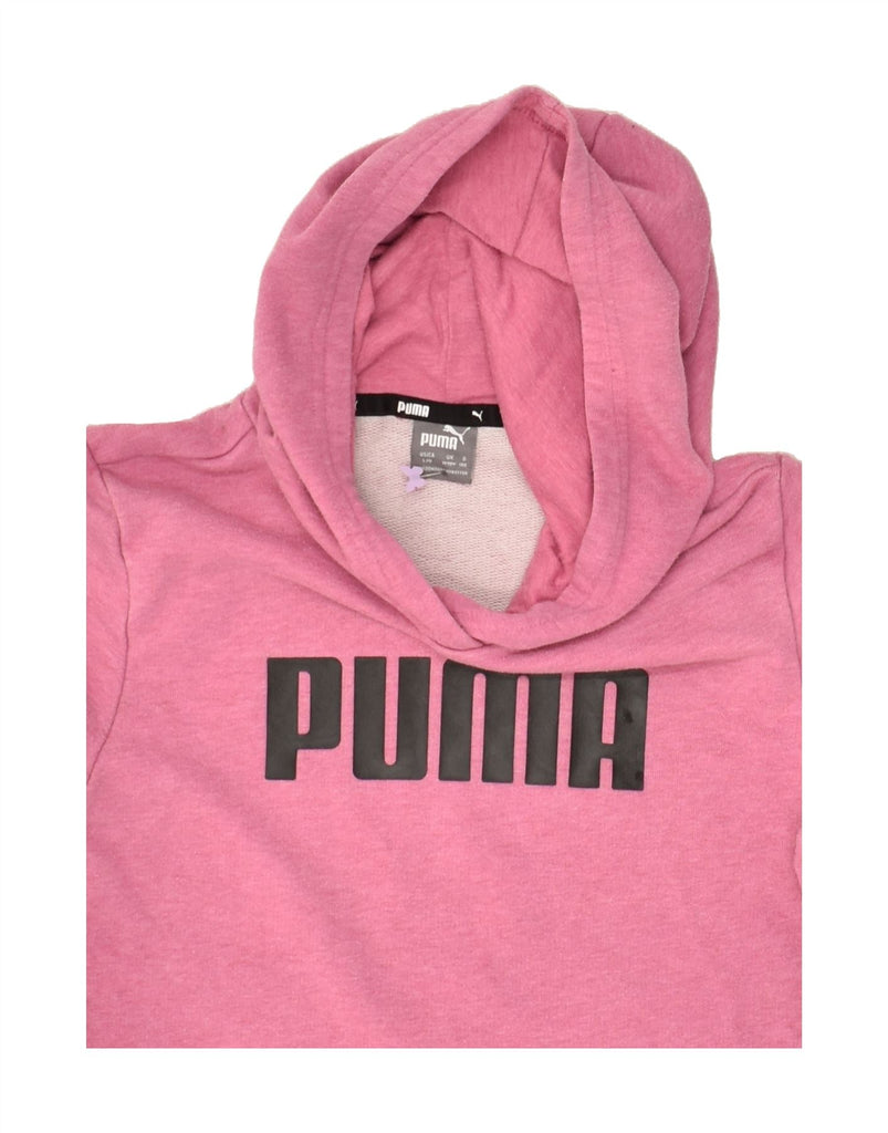 PUMA Girls Graphic Hoodie Jumper 11-12 Years Pink Cotton | Vintage Puma | Thrift | Second-Hand Puma | Used Clothing | Messina Hembry 