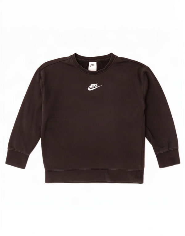 Nike Girls Sweatshirt Jumper 10-11 Years Medium Black Cotton
