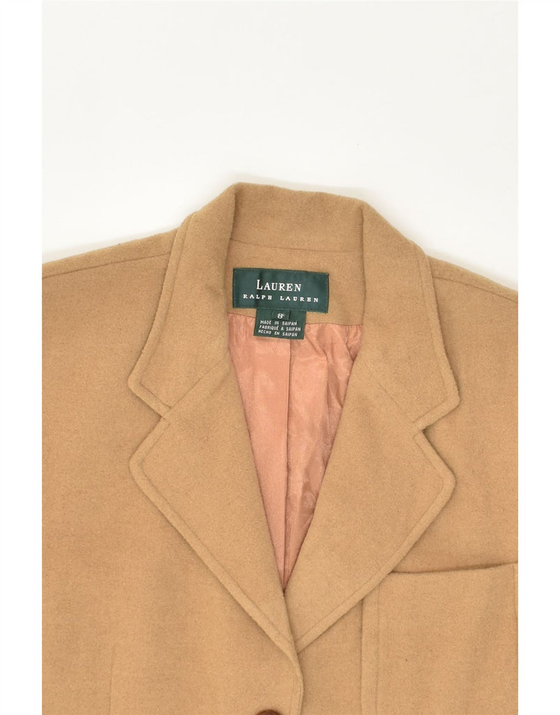 POLO RALPH LAUREN Womens Overcoat US 8 Medium Brown Wool | Vintage Polo Ralph Lauren | Thrift | Second-Hand Polo Ralph Lauren | Used Clothing | Messina Hembry 