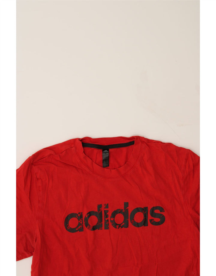 ADIDAS Mens Graphic T-Shirt Top Small Red Cotton Vintage Adidas and Second-Hand Adidas from Messina Hembry 
