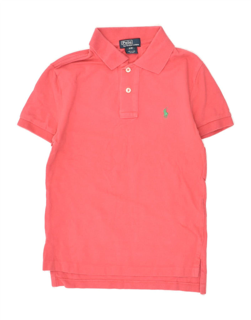 POLO RALPH LAUREN Boys Polo Shirt 7-8 Years Small Pink Cotton | Vintage Polo Ralph Lauren | Thrift | Second-Hand Polo Ralph Lauren | Used Clothing | Messina Hembry 