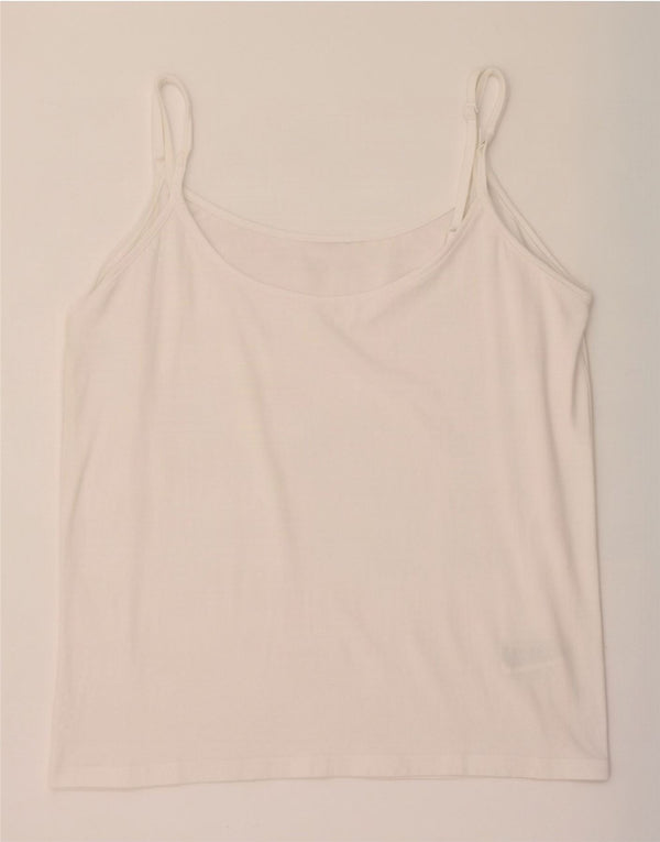 Fat Face Womens Cami Top UK 14 Large White Cotton