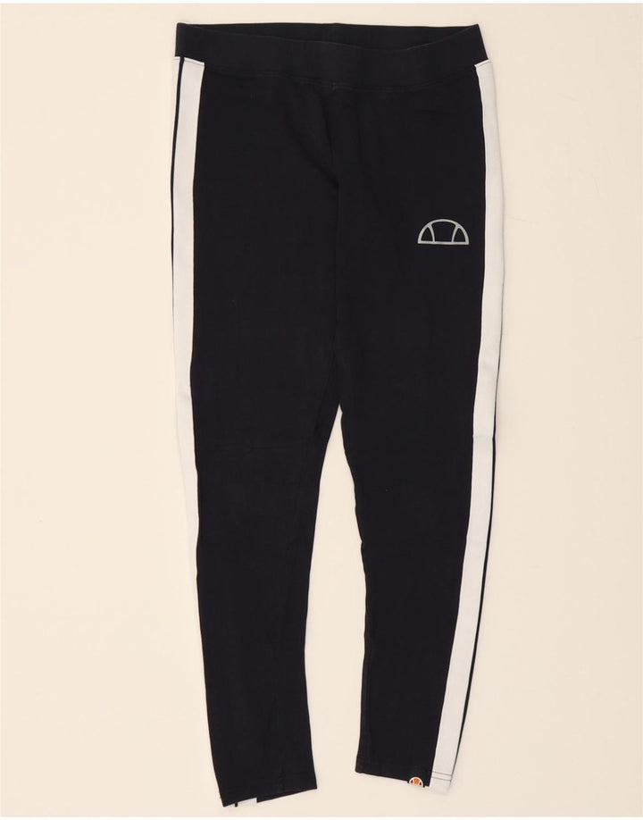 ELLESSE Womens Leggings UK 10 Small  Navy Blue Colourblock Cotton Vintage Ellesse and Second-Hand Ellesse from Messina Hembry 