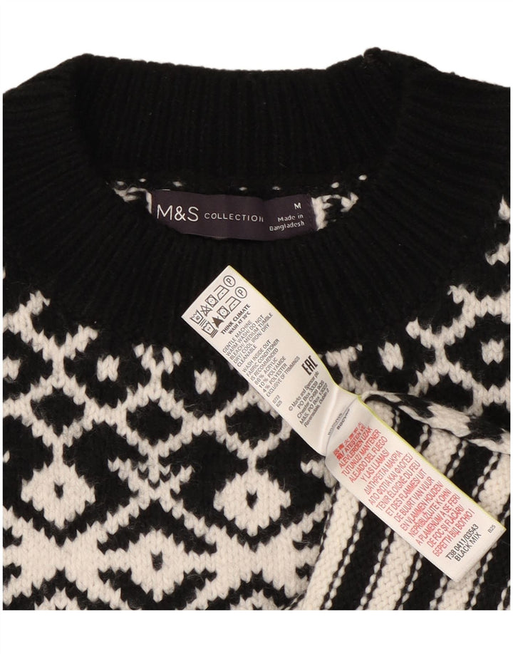 Marks & Spencer Womens Crew Neck Jumper Sweater UK 14 Medium Black
