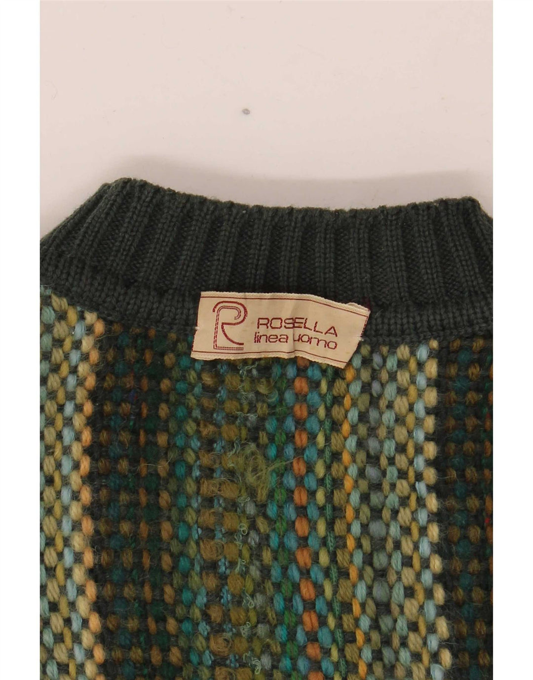 Rosella Mens Crew Neck Jumper Sweater XL Green Striped