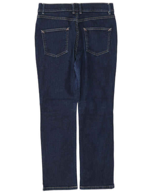 Marks & Spencer Womens Straight Jeans UK 12 Medium W30 L27 Navy Blue Cotton