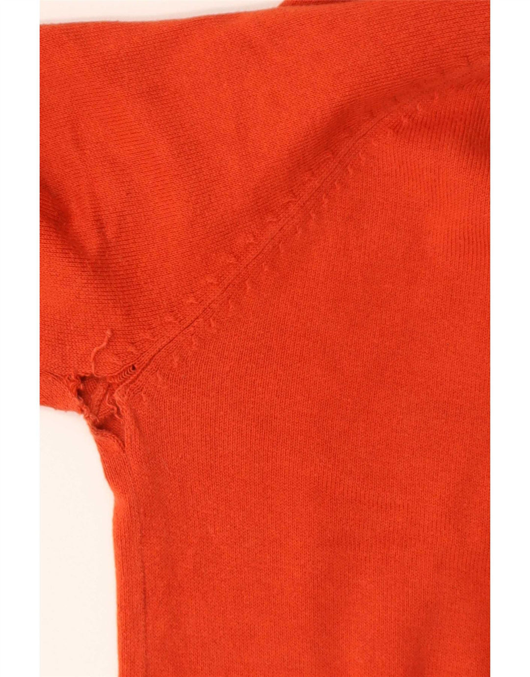 Zara Womens V-Neck Jumper Sweater UK 12 Medium Orange Cotton
