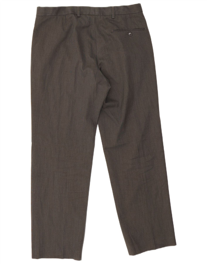Marks & Spencer Mens Straight Regular Suit Trousers W34 L29 Grey Polyester