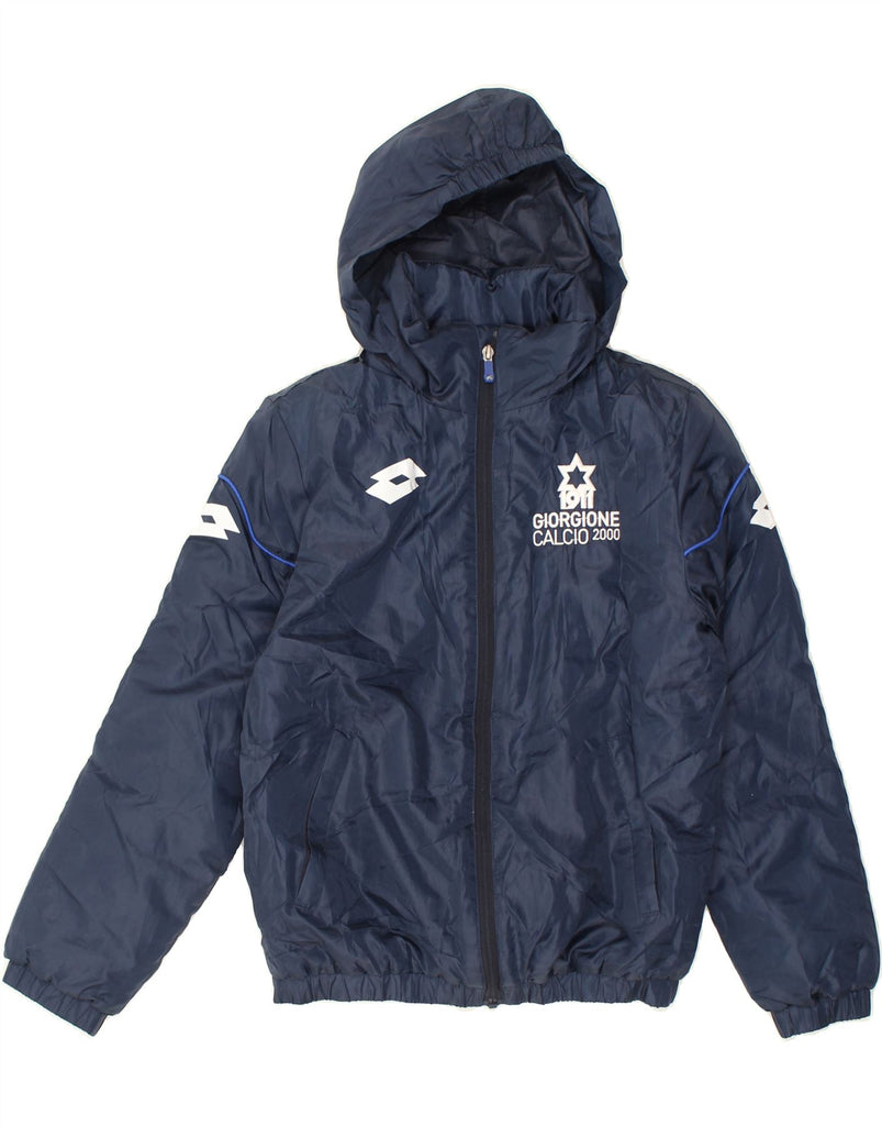 LOTTO Boys Hooded Rain Jacket 11-12 Years Navy Blue Polyester | Vintage Lotto | Thrift | Second-Hand Lotto | Used Clothing | Messina Hembry 