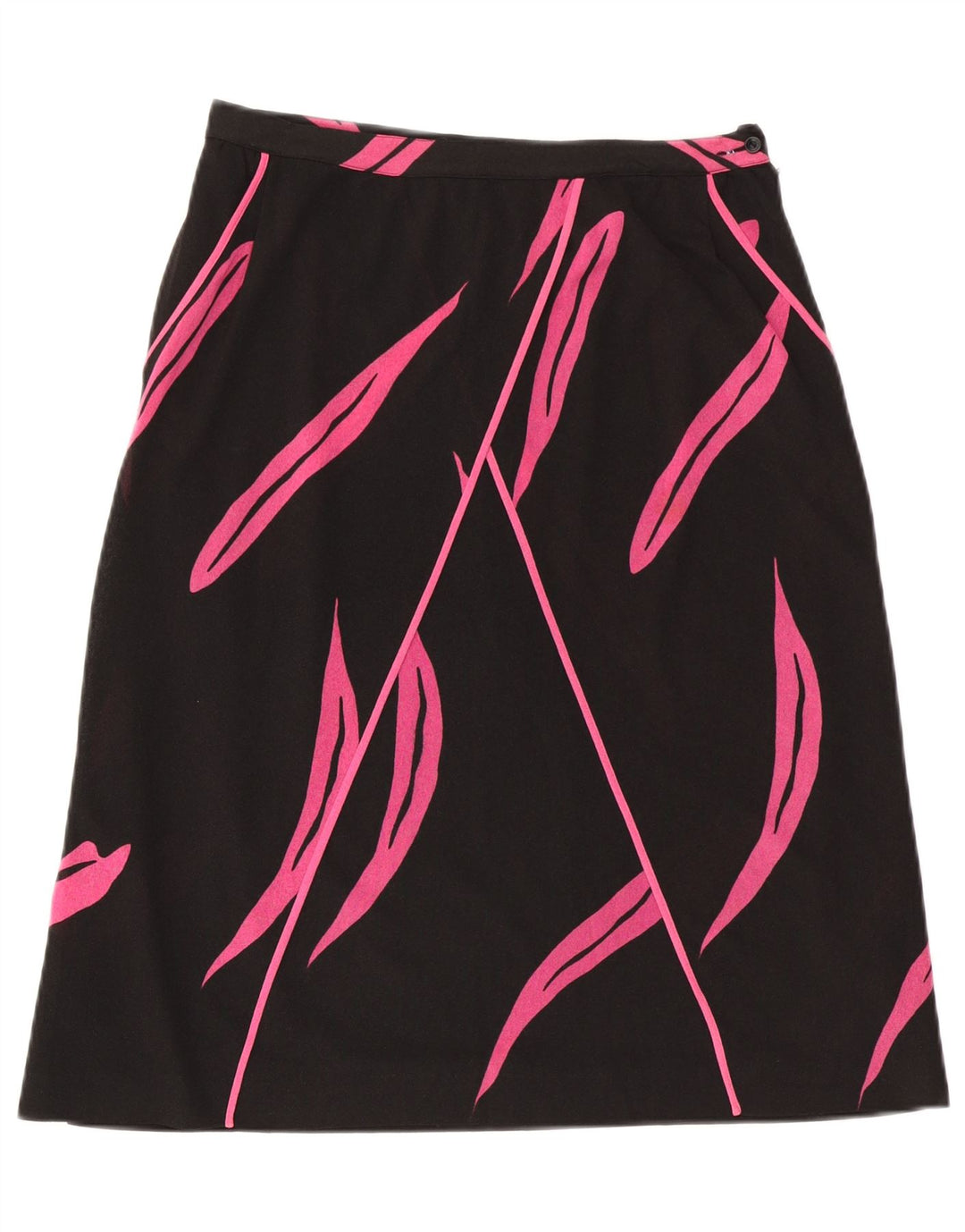 VINTAGE Womens Abstract Pattern A-Line Skirt IT 46 Large W32 Black