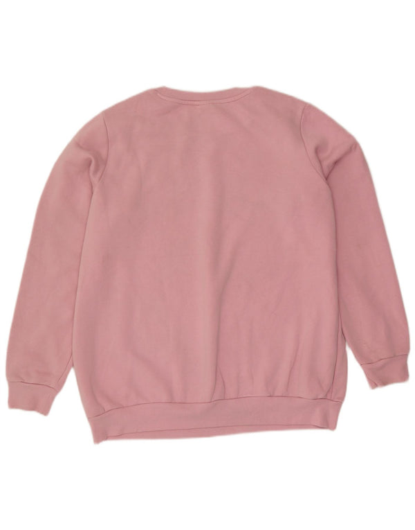 Adidas Womens Oversized Sweatshirt Jumper UK 20/22 XL Pink Cotton