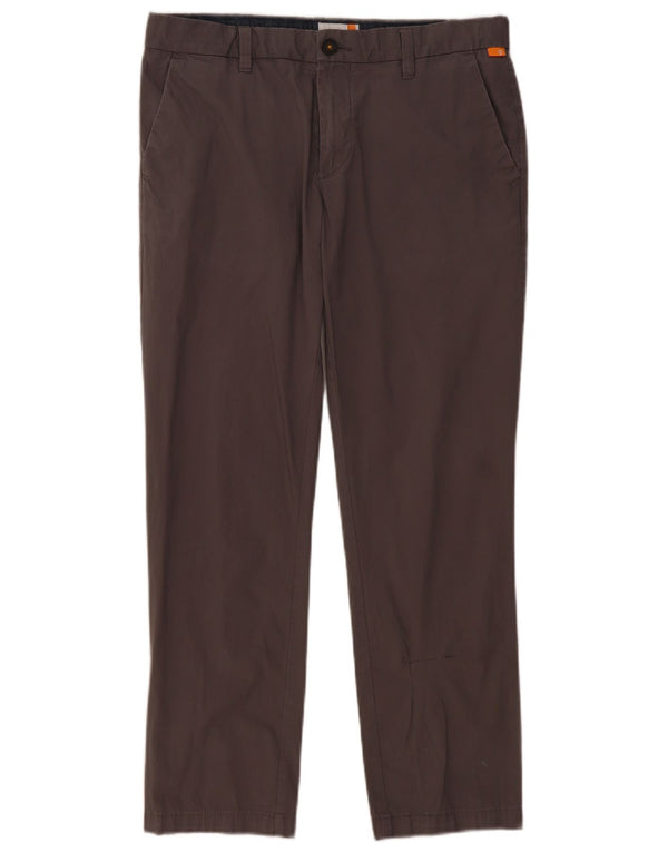 Timberland Mens Straight Chino Trousers W34 L29 Grey Cotton