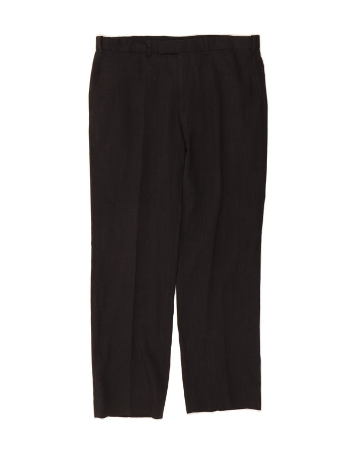 MARKS & SPENCER Mens Blue Harbour Regular Fit Suit Trousers W36 L31 Black Vintage Marks & Spencer and Second-Hand Marks & Spencer from Messina Hembry 